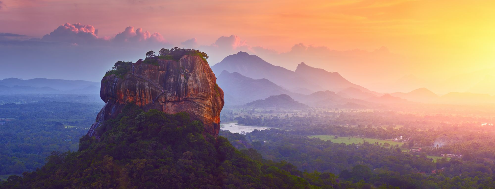 Sri Lanka Sigiriya leeuwenrots bij zonsondergang
