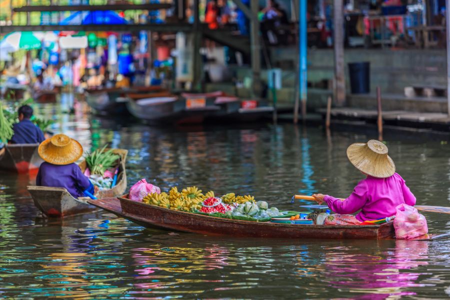 Thailand Ratchaburi Damnoen Saduak beroemde drijvende markt