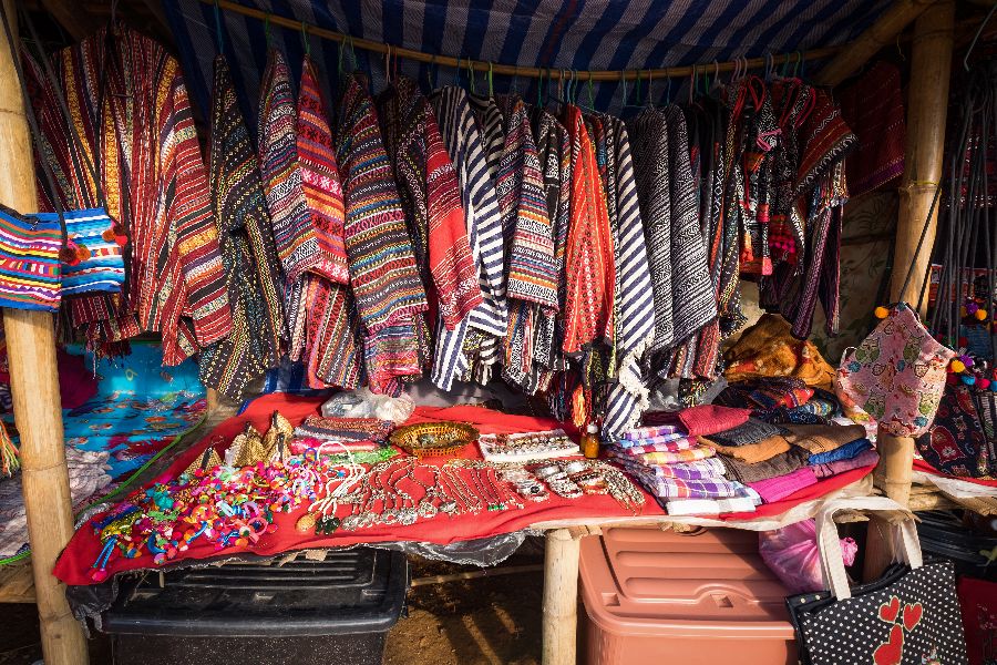 thailand north thailand chiang mai local market hill tribe handicrafts