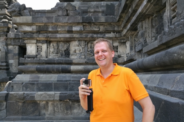 Jeroen bij de Borobudur op Java Jeroen bij de Borobudur op Java